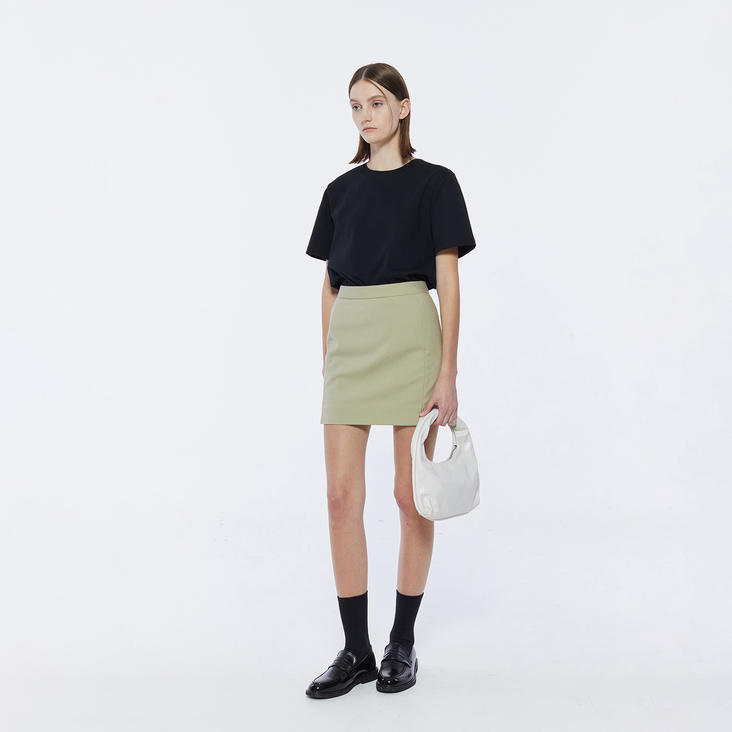 Single mini skirt - Khaki beige