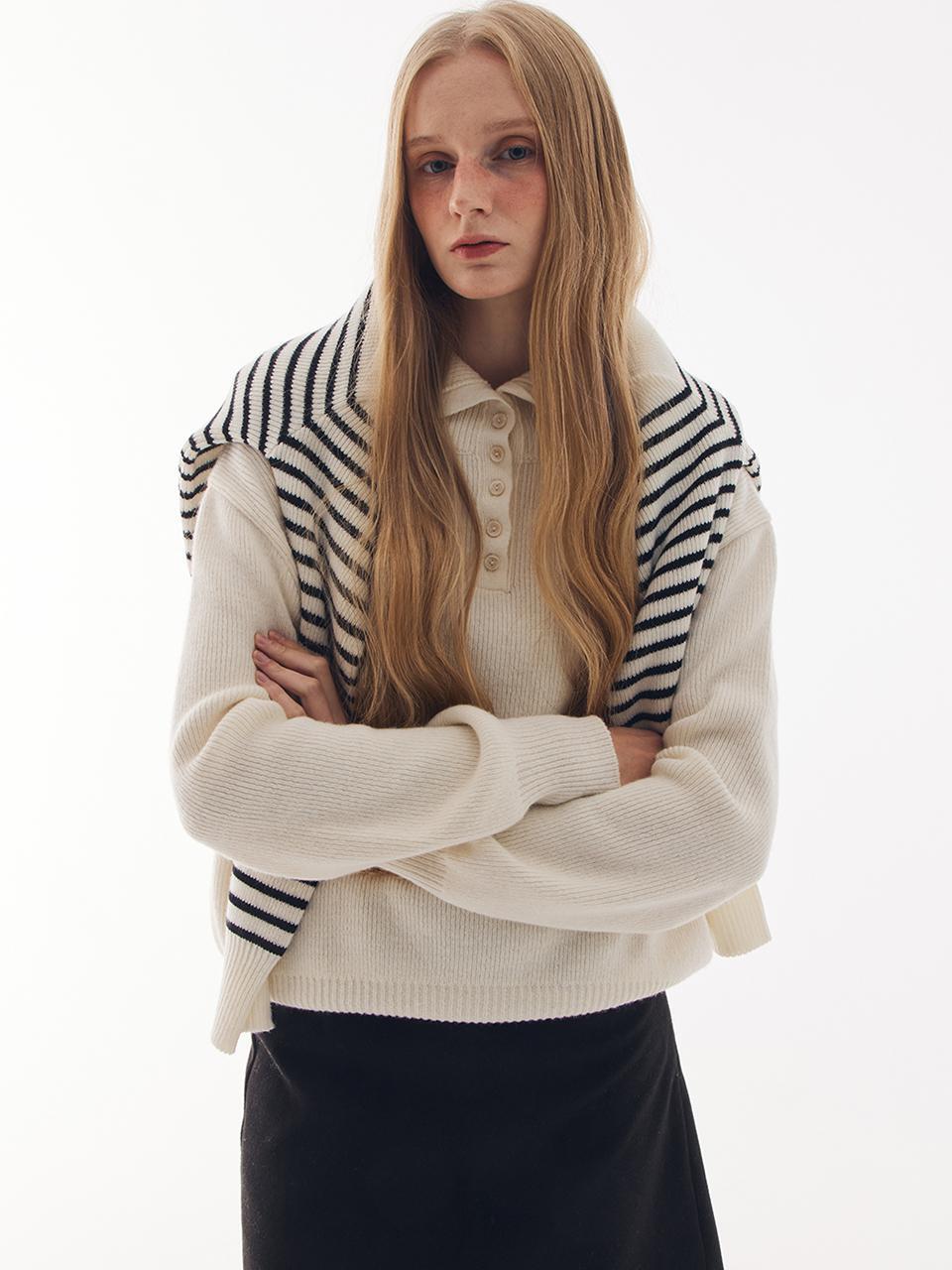 Open-Collar Knit - Ivory