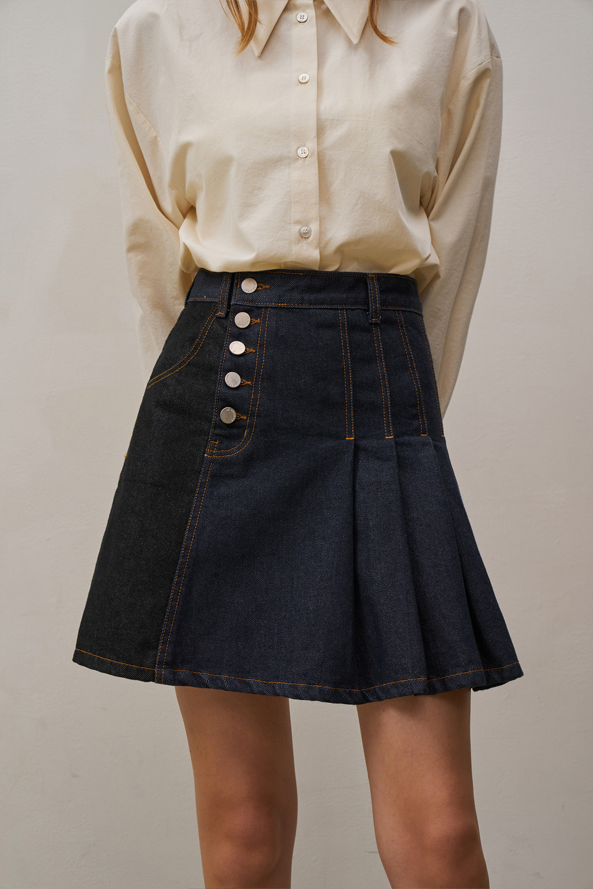 Unbalanced Denim Mini Skirt